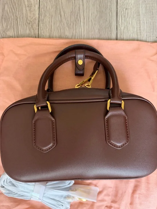 Logo Arcadie brown leather bag new - Picture 4 of 9